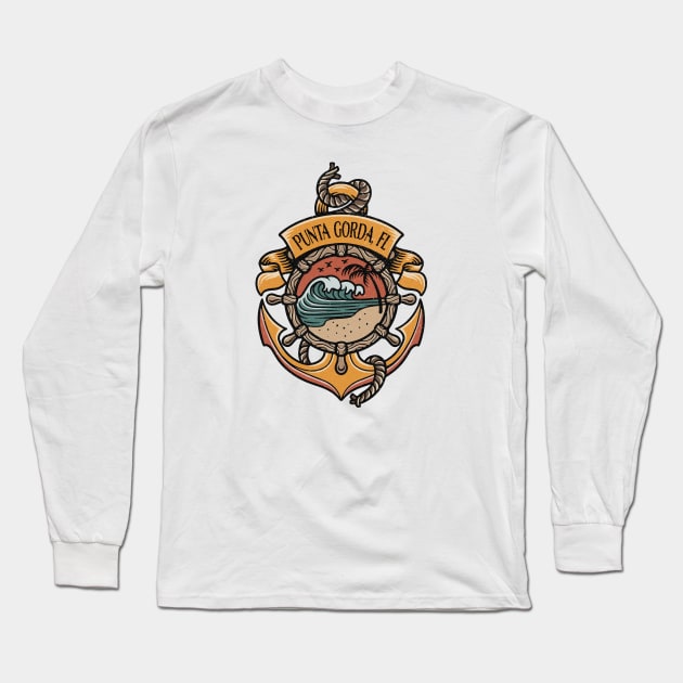 Punta Gorda Florida West Coast Beaches Boating Fishing Sailing Long Sleeve T-Shirt by Sassee Designs